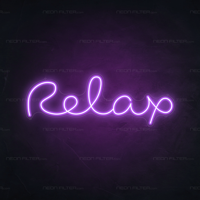 Relax Neon Sign in Hopeless Romantic Purple