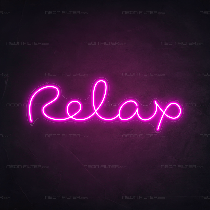 Relax Neon Sign in Love Potion Pink