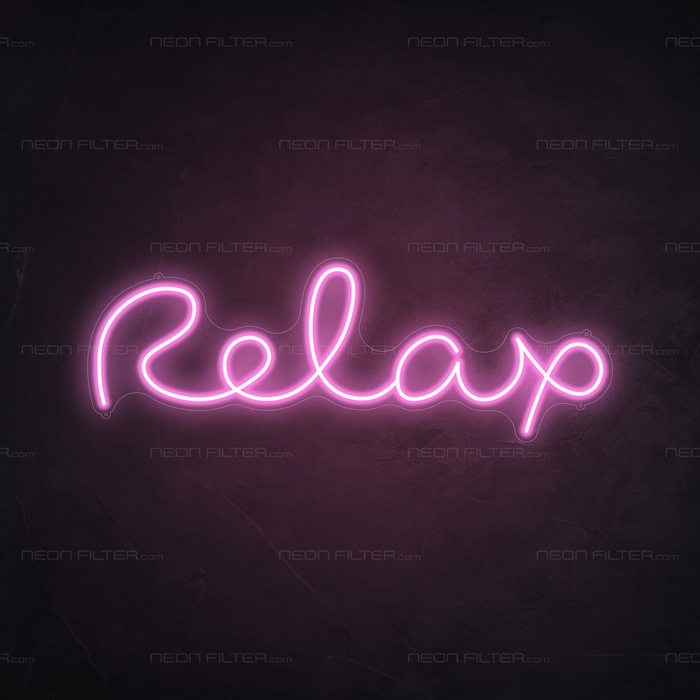 Relax Neon Sign in Pastel Pink