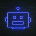 Robot Head Neon Sign in Santorini Blue