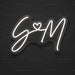 S Heart M Wedding Monogram Neon Sign for Wedding Decor - Neon Filter