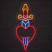 Sacred Heart Dagger Neon Sign for TattooStudio Decor - Neon Filter