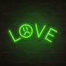 Sad Love Neon Sign in Glow Up Green