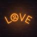 Sad Love Neon Sign in Hey Pumpkin Orange