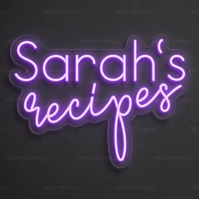 Sarah's Recipes Neon Sign for Kitchen Decor - Neon Filter