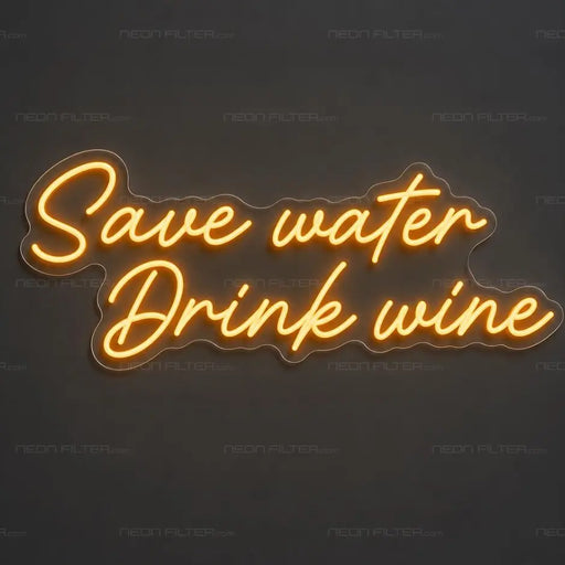 Save Water Drink Wine Neon Sign for BarPub Decor - Neon Filter