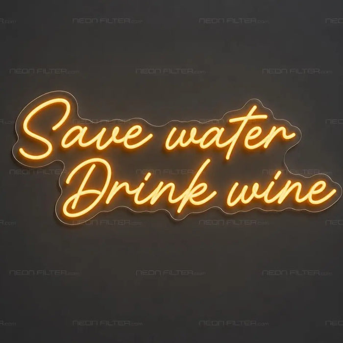 Save Water Drink Wine Neon Sign for BarPub Decor - Neon Filter