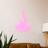 Lips and nose face neon sign in pastel pink
