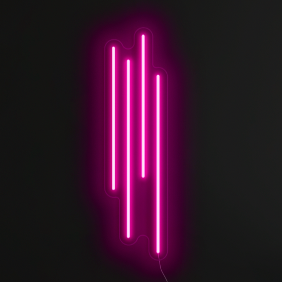 Lines Neon Sign in Love Potion Pink