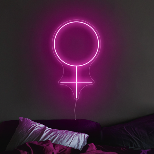 Female Symbol Neon Light In Love Potion Pink