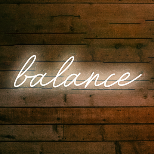 Balance Neon Sign in Snow White