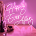 Happily Ever After Neon Sign With Heart In Pastel Pink