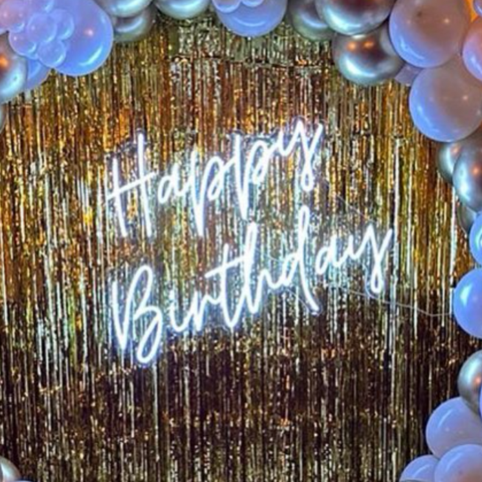 32 in Happy Birthday Neon Sign LED Backdrop Wall Decorative Lights