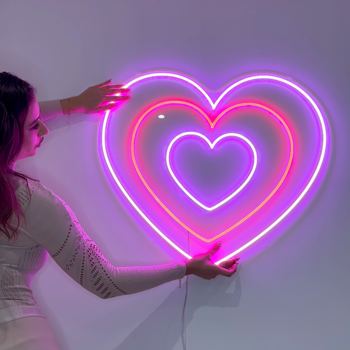 Hearts neon light