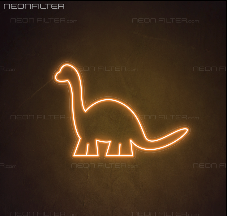 Stock Diplodocus Dinosaur Neon Sign