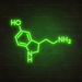 Serotonin Molecule Neon Sign in Glow Up Green