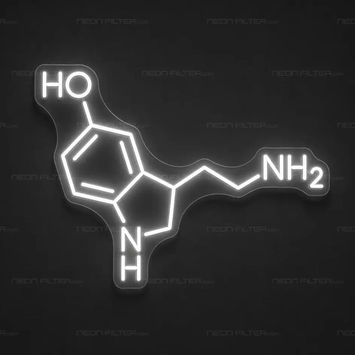 Serotonin Molecule Neon Sign