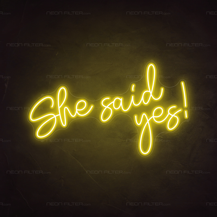 She Said Yes! Neon Sign in Paradise Yellow