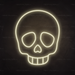 Skull Emoji Neon Sign in Cosy Warm White