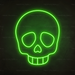 Skull Emoji Neon Sign in Glow Up Green