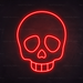 Skull Emoji Neon Sign in Hot Mama Red