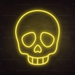 Skull Emoji Neon Sign in Paradise Yellow