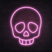 Skull Emoji Neon Sign in Pastel Pink