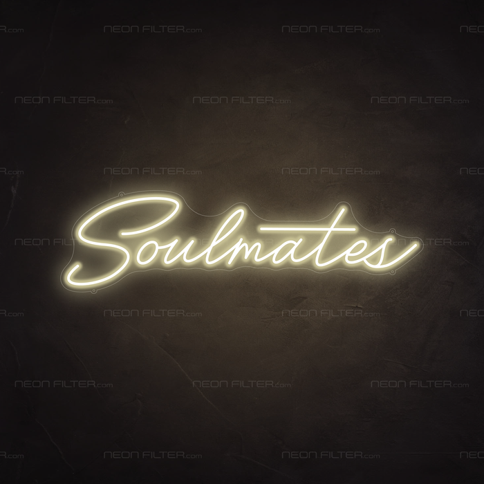 Soulmates Neon Sign in Cosy Warm White