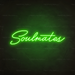 Soulmates Neon Sign in Glow Up Green