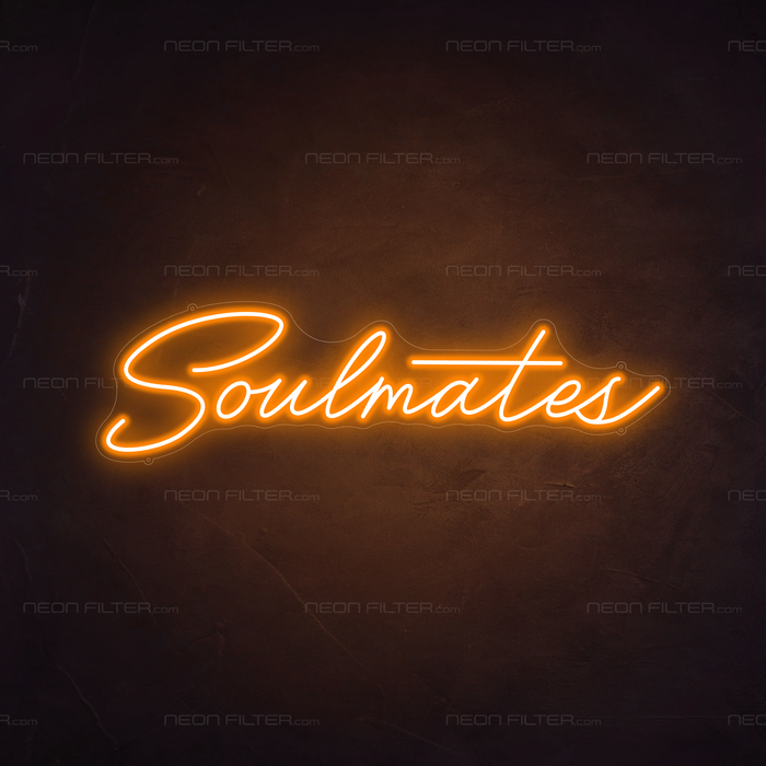 Soulmates Neon Sign in Hey Pumpkin Orange