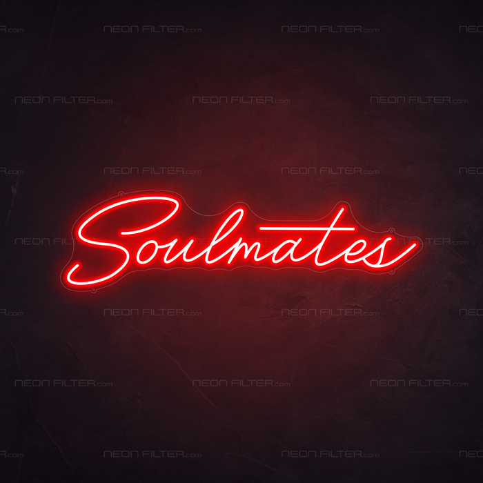 Soulmates Neon Sign in Hot Mama Red