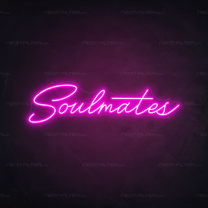 Soulmates Neon Sign in Love Potion Pink