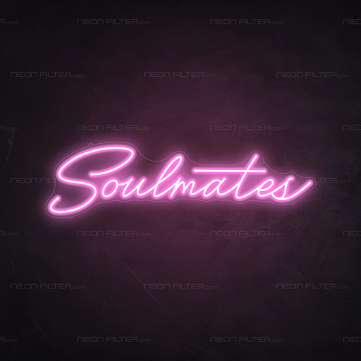 Soulmates Neon Sign in Pastel Pink