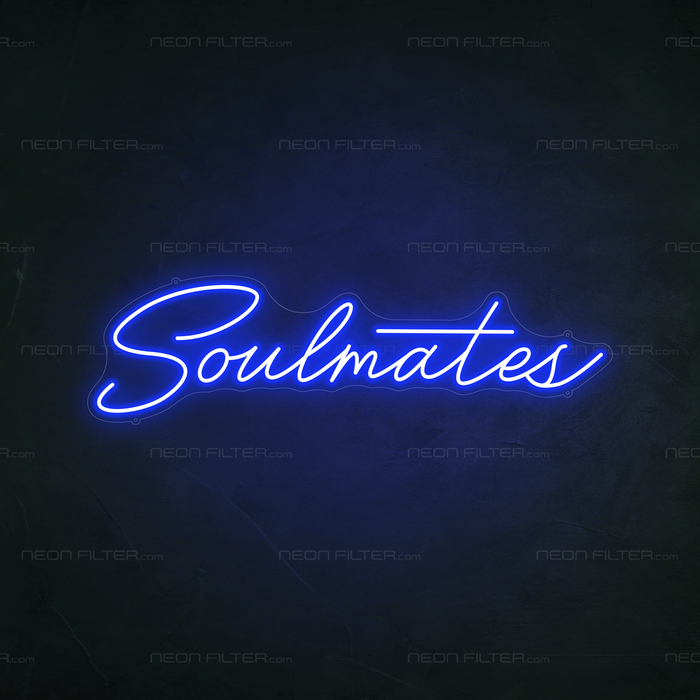 Soulmates Neon Sign in Santorini Blue