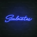 Soulmates Neon Sign in Santorini Blue