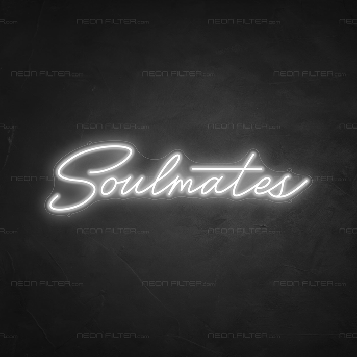 Soulmates Neon Sign in Snow White