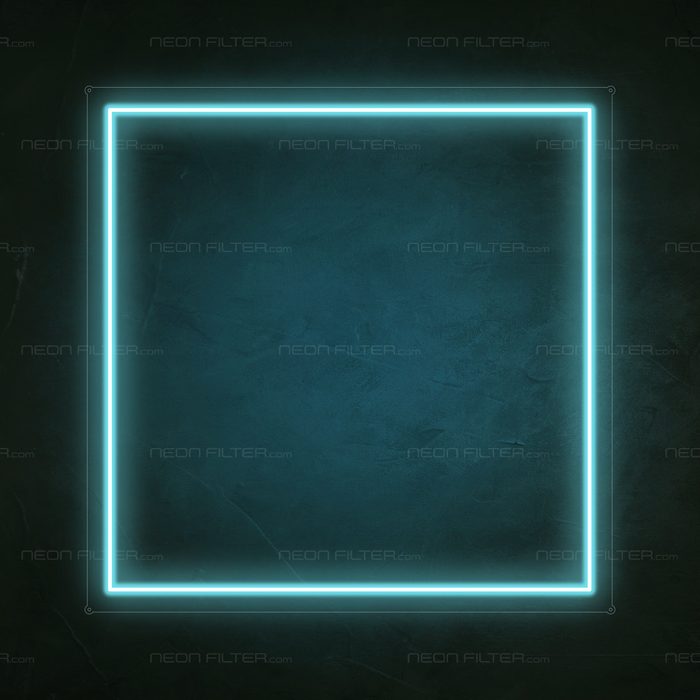 Square Neon Sign in Glacier blue