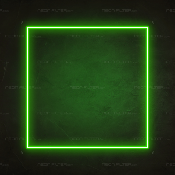 Square Neon Sign in Glow Up Green