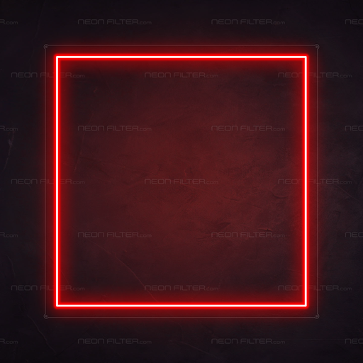 Square Neon Sign in Hot Mama Red