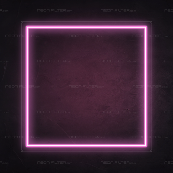 Square Neon Sign in Pastel Pink