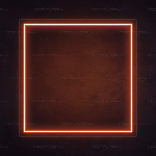 Square Neon Sign in Sunset Orange