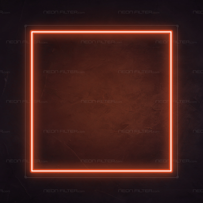 Square Neon Sign in Sunset Orange