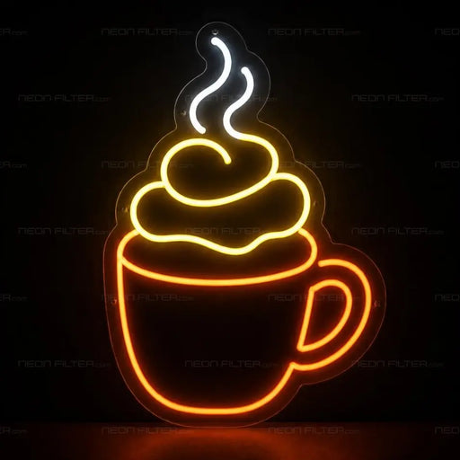 Stacked Coffee Cup Neon Sign for Cafe Decor - Neon Filter
