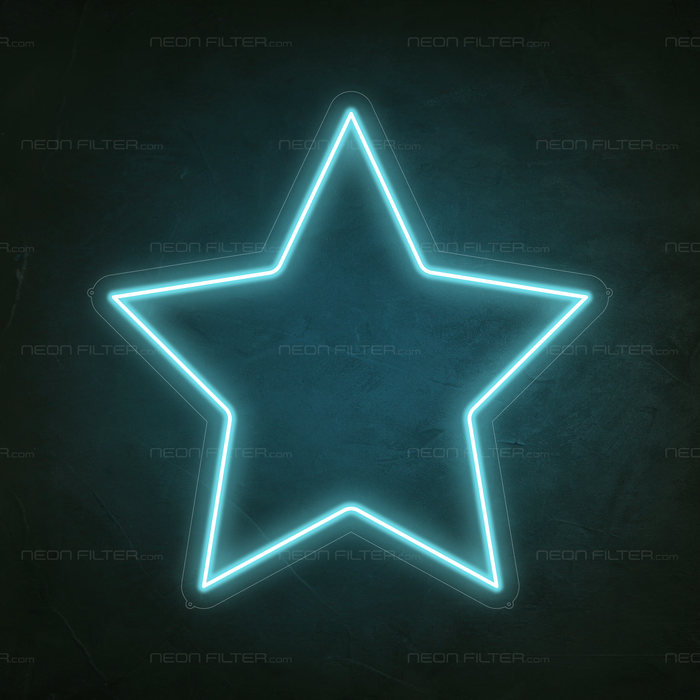 Star Neon Sign in Glacier blue