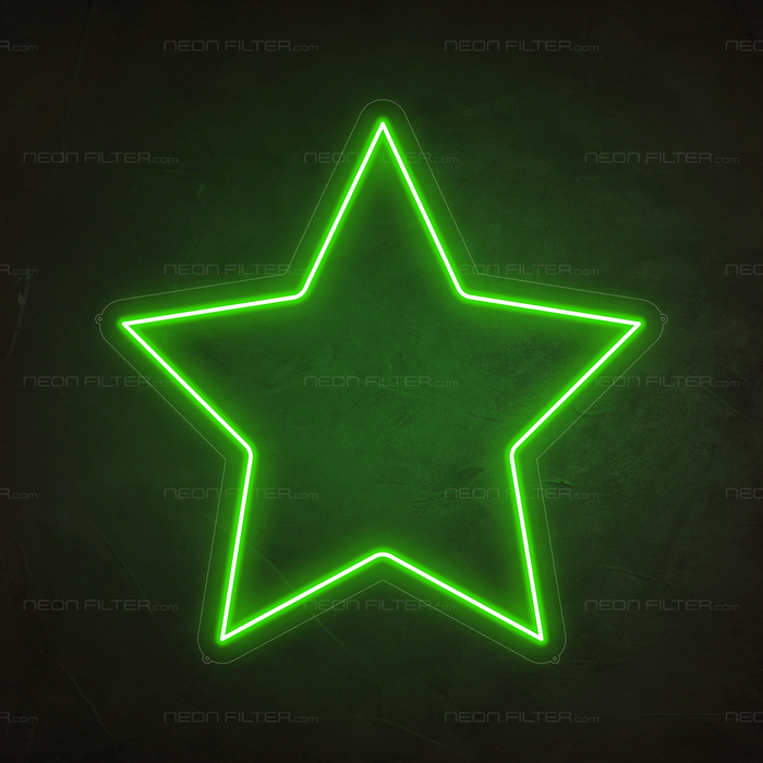 Star Neon Sign in Glow Up Green