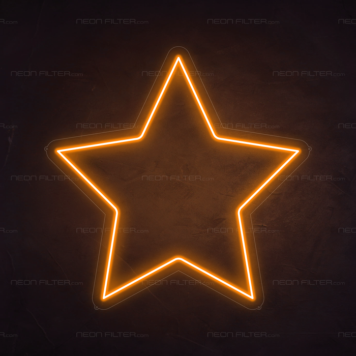 Star Neon Sign in Hey Pumpkin Orange