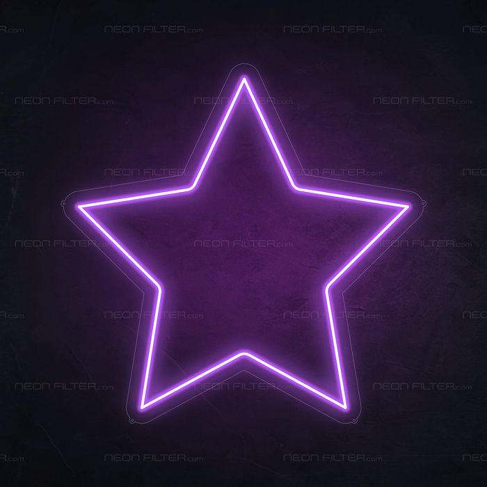 Star Neon Sign in Hopeless Romantic Purple