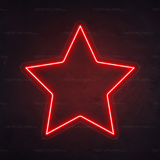 Star Neon Sign in Hot Mama Red