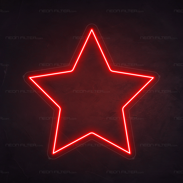 Star Neon Sign in Hot Mama Red