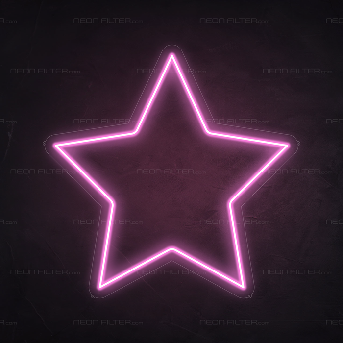 Star Neon Sign in Pastel Pink